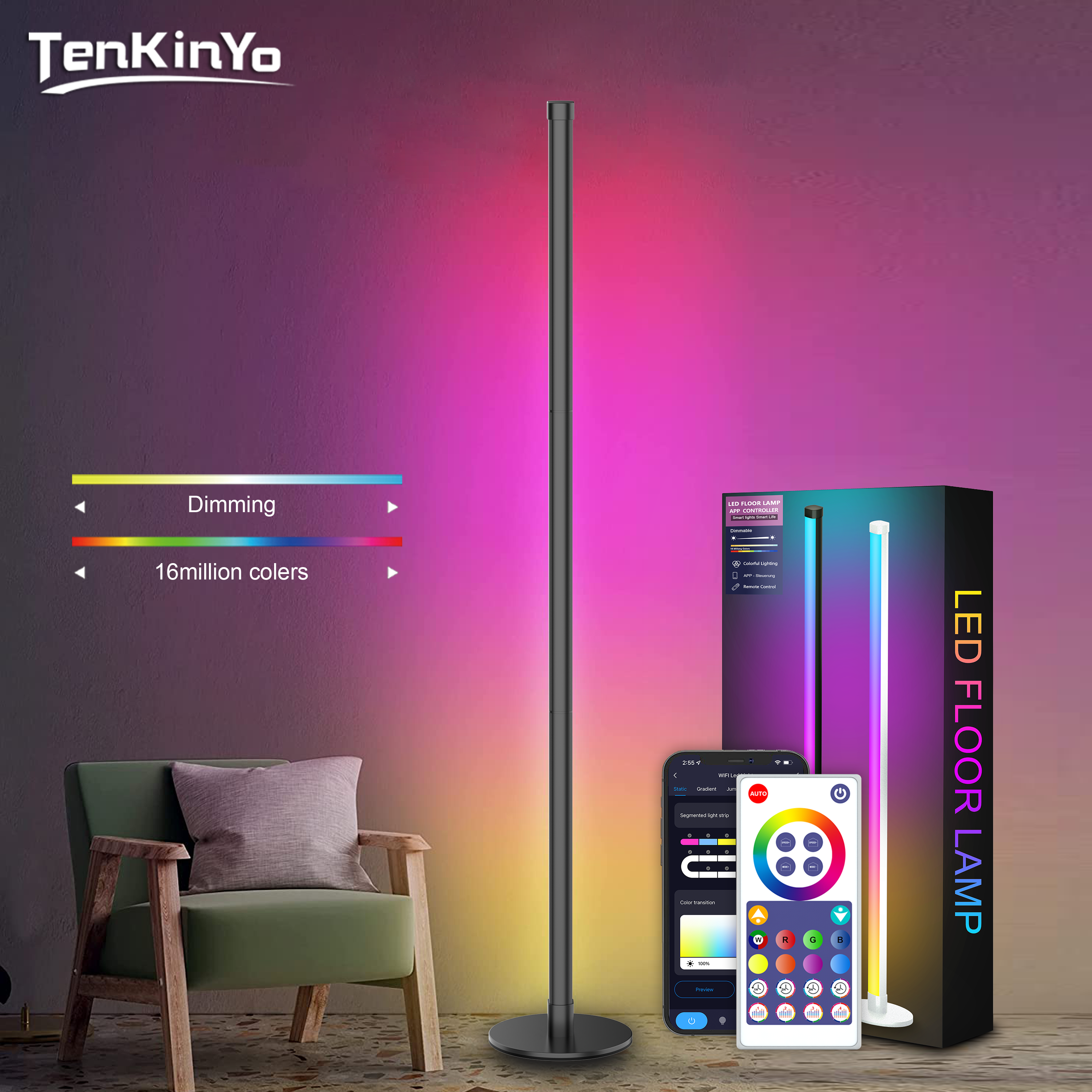 Esports Gaming Bed - RGBIC Corner Floor Lamp Smart APP