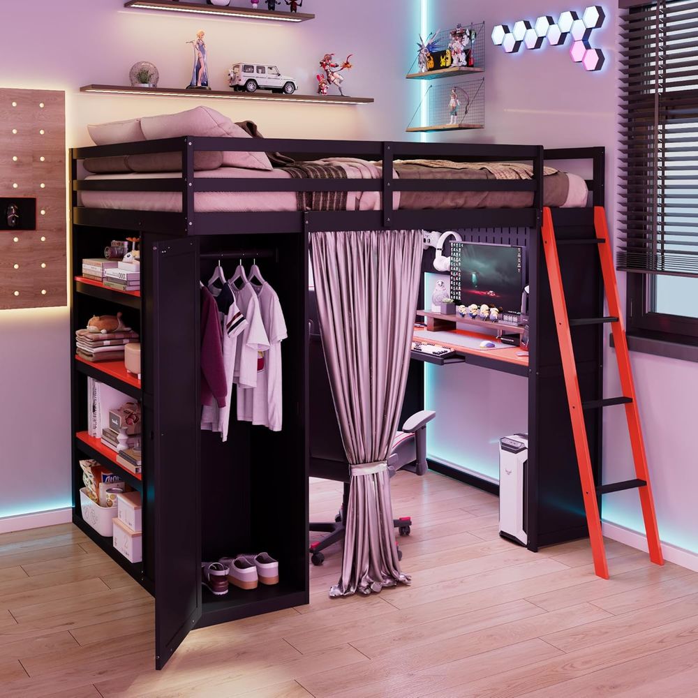 Esports Gaming Bed - Esports Gaming Bed with Storage, Desk,